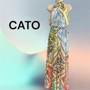 Cato Fashions Women's Sleeveless Keyhole Neck Maxi Dress Floral Fern Print